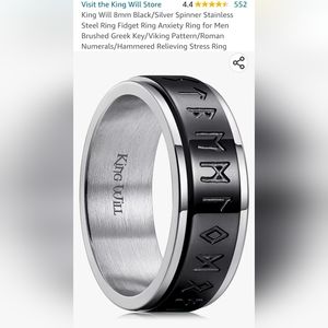 King Will Viking Runes Spinner Ring sz 9
